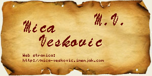 Mića Vesković vizit kartica